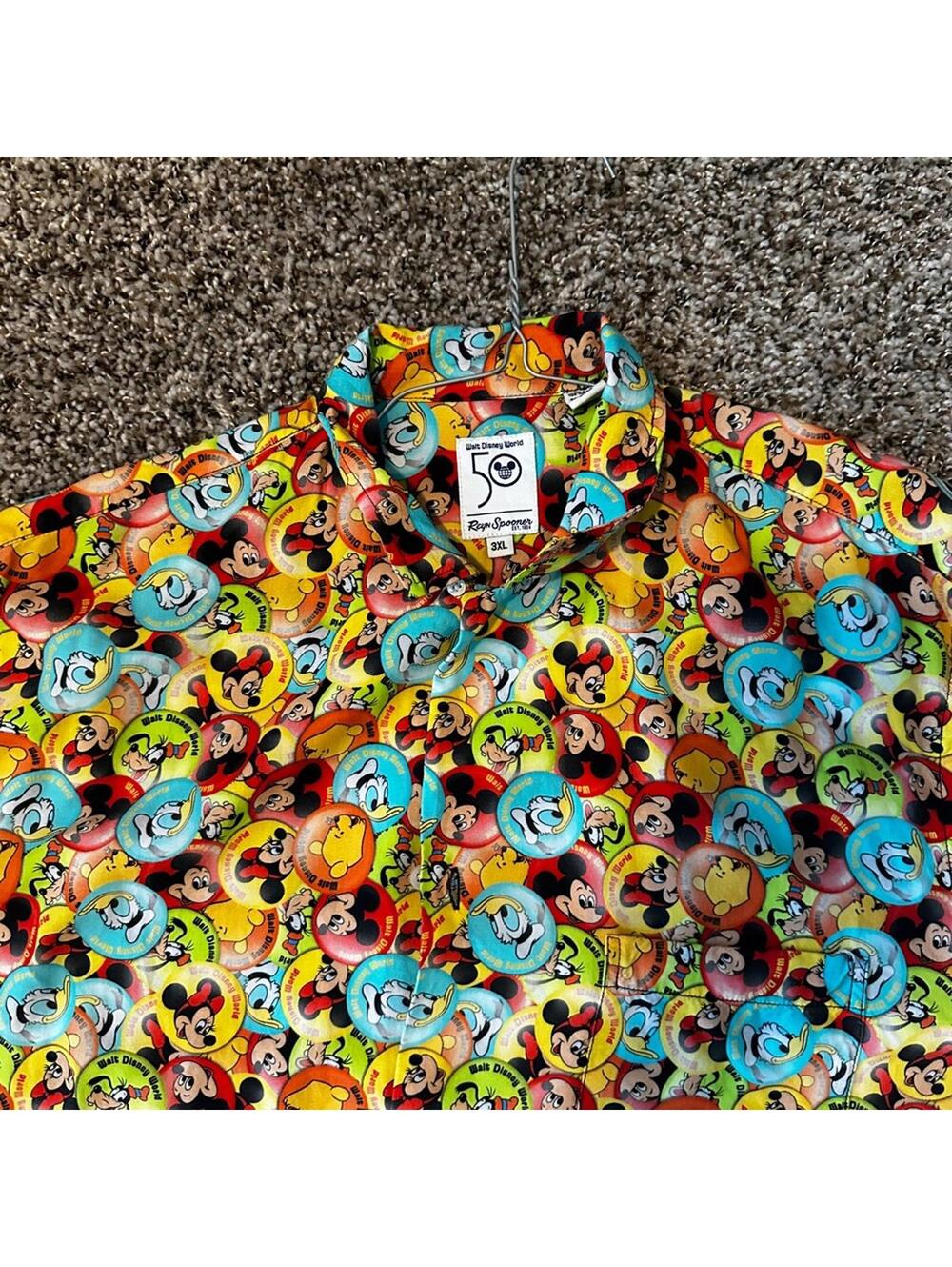 Walt Disney World 50th Anniversary Reyn Spooner Mickey Camp Shirt Mens 3XL